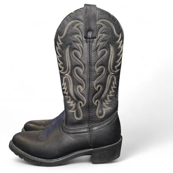 Dan Post Black Leather Western Cowboy Boots Size 8.5D DP69630 Oil Resistant main image 7